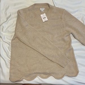 J. Crew Scalloped Sweater in Cream Color Size S